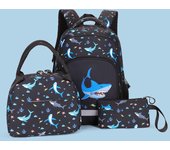 Mochilas escolares con diseño de tiburón y dinosaurio para niños, mochilas de primaria, mochilas escolares para niñas, 3 juegos, mochilas grandes para libros, mochilas infantiles 44cm*30cm*18cm