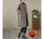 Chaqueta de algodón acolchada con rombos retro de invierno 2024: elegante y cálida. 4XL negro