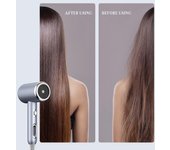 Secador de pelo de iones negativos 1600W Secador de pelo de secado rápido Secador de pelo Secadores de pelo 2 velocidades 3 configuraciones de calor EU Plug blanco