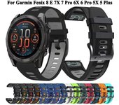 Correa de silicona para Garmin Fenix E 8 (47 mm, 51 mm, 7, 7X, Solar 6, 6X, 5) y Garmin Enduro 3 QuickFit (26 mm, 22 mm). QuickFit 22mm