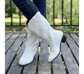 Botas altas de estilo punk para mujer, zapatos de moda sin cordones, elegantes, de suela gruesa, largas, de caballero, botas de vaquero, botas góticas para mujer 36 marrón