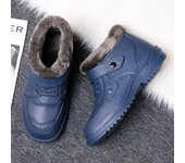Nuevas Botas de lluvia de invierno para hombre, botas de nieve cálidas, zapatos de lluvia antideslizantes para hombre, Botas de lluvia impermeables, botas de agua para hombre, zapatos de trabajo de goma 2023 42 negro