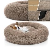 Cama para perros cómoda y redonda con forma de donut para acurrucarse, cama acolchada ultra suave y lavable para perros y gatos, sofá cálido de invierno, producto en oferta 40x40cm