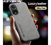 Funda de cuero de lujo KEYSION para OPPO A78 4G A78 A98 5G silicona + PC funda trasera de teléfono suave a prueba de golpes para OPPO A98 5G A78 4G for OPPO A78 azul