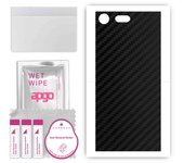apgo Protective Skin Sticker for the back compatible with Sony Xperia XZ Premium, Wrap Film, Foil, Vinyl - Pattern Carbon Black