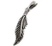 Les Trésors De Lily [Q7505] - Pendentif Argent 'Boho' argenté vieilli (plume) - 20x4 mm plata