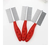 Peine de dos caras para perros, cepillo para quitar el pelo, peine antipulgas, suministros para mascotas, peine de dientes finos para mascotas, herramienta de limpieza, cepillo para perros y piojos. One Size azul