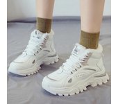 Botas de invierno para mujer, zapatillas informales cálidas con cordones, botas de nieve con plataforma a la moda, zapatos de exterior para mujer 35 gris