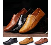 Zapatos de verano para hombre, zapatos casuales de moda, zapatos transpirables para conducir coche, zapatos perezosos de moda, mocasines negros 38 negro