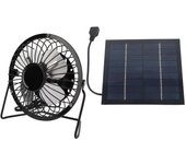 Mini ventilador de hierro con panel solar de 5 W, USB, para refrigeración, banco de energía, para el hogar, la oficina y el exterior.