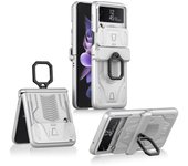 Funda antigolpes para lente, funda con soporte de anillo para Samsung Galaxy Z Flip 4 5 5g Flip3 Flip4 Flip 3 Flip5 Zflip4 Zflip3, funda anticaída for samsung z flip 4 plata