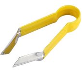 Descorazonador de fresas, removedor de ojos de piña, mango largo, raspador ergonómico de acero inoxidable que ahorra trabajo, utensilio de cocina portátil rojo