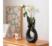 Jarrón de cerámica abstracto con forma de mano, moderno, minimalista, para arte corporal, soporte para plantas florales en forma de mano, centro de mesa para el hogar y la oficina, decoración de escritorio blanco