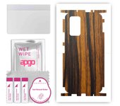 apgo Protective Skin Sticker for the back+sides compatible with Xiaomi Redmi Note 10 Pro, Full Wrap Film, Foil, Vinyl - Pattern Tigerwood