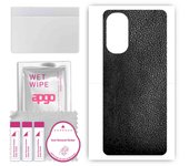 apgo Protective Skin Sticker for the back compatible with Motorola Moto G Stylus, Wrap Film, Foil, Vinyl - Pattern Black Leather