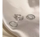 Conjunto de anillos Punk de Metal de mariposa para mujer y niña, anillo de dedo ajustable geométrico, joyería de fiesta, regalos, accesorios de moda style1