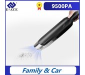 E-ACE aspiradora sin palabras para coche, aspiradora portátil inalámbrica de mano para coche, limpieza del hogar y de la computadora Wired negro