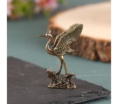 1 pieza de figuras de grúa de latón en miniatura, adornos de escritorio, decoración para sala de estar