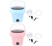Lavadora portátil de 6L, IPX4, impermeable, plegable, mini lavadora, pequeña lavadora para ropa de bebé Blue EU Plug
