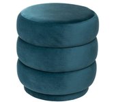 Pouf en velours  Sinan  Atmosphera - Bleu canard