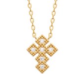 Les Trésors De Lily [R5805] - Collar chapado en oro 'Cruz' oro blanco - 45 cm 13x10 mm blanco