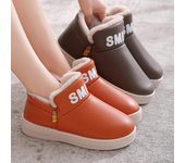 Moda de Invierno Zapatos de Algodón de Color Sólido Fondo Suave Impermeable Antideslizante Botas Cortas Duraderas Botas Cálidas de Lana para Mujer Zapatos de Algodón para Hombres Zapatos de Pareja 36 color rosa