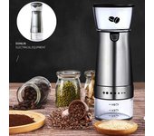 Molinillo de café eléctrico portátil, recargable por USB, ajustable, para café, nueces y especias, herramienta de cocina negro