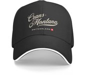 Crans-Montana, Suiza Gorra con escudo vintage y bandera suiza Gorra de béisbol Gorra de golf Gorra de senderismo Gorra unisex Gorra de mujer