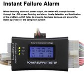 Herramienta portátil de detección de energía ATX Comprobador de señal de energía del host de computadoras Pantalla LCD Alimentación del chasis varios colores