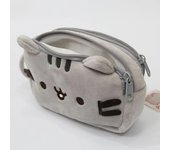 Estuche de peluche para bolígrafos, bonito estuche para bolígrafos con forma de gato, bolsa multiusos para maquillaje, estuche para lápices, bolso de mano portátil, bolsa pequeña para almacenamiento gris