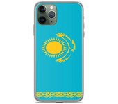 Coque iPhone - Kazajstán - Drapeau - Souple - Multicolore - Compatible iPhone 11 Pro