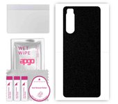 apgo Protective Skin Sticker for the back compatible with Sony Xperia 5 II, Wrap Film, Foil, Vinyl - Pattern Matte Black