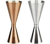 Jigger de acero inoxidable para coctelería de 30/60 ml, vaso medidor doble para bebidas alcohólicas, ideal para el hogar, bar, fiesta, club, accesorios, utensilios de bar, hogar plata