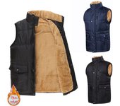 Chaleco de hombre Chaleco de algodón de terciopelo de invierno para hombre Chaleco cálido 2XL negro