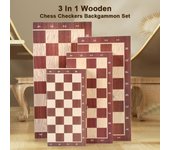 Juego de ajedrez de madera 3 en 1, juego de backgammon, juego de ajedrez de madera portátil para adultos y niños 24 x 12cm