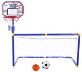 Piscina de portería de fútbol con aro de baloncesto para niños 2 en 1, soporte de baloncesto para deportes al aire libre, portería de fútbol como se muestra de