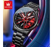 OLEVS-Reloj de cuarzo giratorio con rueda para hombre, nueva marca, resistente al agua, a la moda, 2023