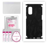 apgo Protective Skin Sticker for the back+sides compatible with Oppo Reno4 Pro 5G, Full Wrap Film, Foil, Vinyl - Pattern Black Camo
