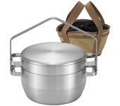 Utensilios de cocina colgantes para exteriores, olla holandesa de acero inoxidable, olla para estofado de Camping, sartén gruesa plata