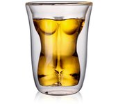 Vaso de vidrio con forma de cuerpo, doble capa, para cerveza, whisky, chupito, para fiestas, reuniones, bar, mujer