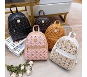 Mochila bordada de gran capacidad, bolso de mujer, versión coreana todo en uno, de moda impresa, mochila escolar para estudiantes blanco