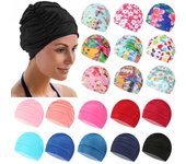 Accesorios deportivos impresos Turbante de nailon elástico Gorro de natación para proteger el cabello largo Gorro de baño para piscina 1