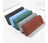 Estuche para gafas de cuero resistente al agua y con marco rígido para hombres y mujeres, estuche para gafas de lectura, estuche para gafas multicolor negro