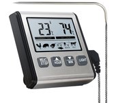 Termómetro Digital para horno, alarma para carne y cocina, función de temporizador, medidor de temperatura para parrilla, cocina, comida, barbacoa, sonda para carne, pantalla LCD