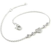 Les Trésors De Lily [L2012] - Pulsera de plata 'Love' blanca blanco