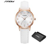 SINOBI Relojes de diseño a la moda para mujer, relojes de pulsera originales de cuarzo para mujer, relojes elegantes de marca superior para regalo para mujer gris