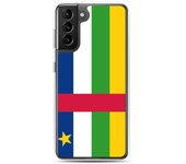 Coque Téléphone - Samsung - Galaxy S21 Ultra - Drapeau République Centrafricaine - Souple - Multicolore