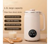 Licuadora eléctrica de leche de soja con control táctil de 1,2 l, licuadora inteligente para alimentos, hervidor de agua, máquina para romper paredes con alimentos 220V beige