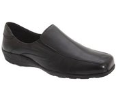 Mod Comfys zapatos de refuerzo doble superior de cuero flexible para mujer/señora 9 UK negro