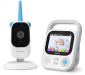Monitor de bebé KAWA cámara de monitoreo 2023 último diseño pulgadas HD 2K píxeles batería de 5050 mAh Cámara para bebé comunicación de audio Función de visión nocturna blanco